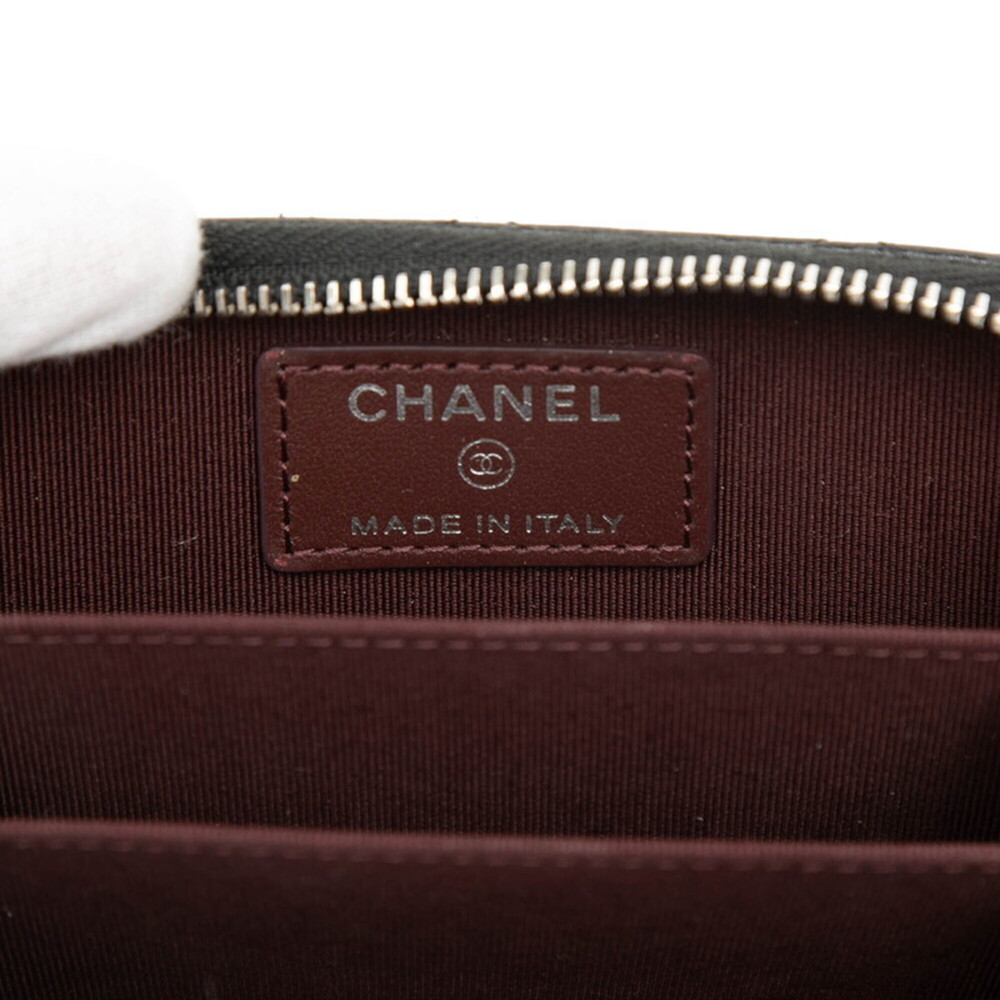 CHANEL Black Caviar Leather Logo Wallet - Picture 5 of 6